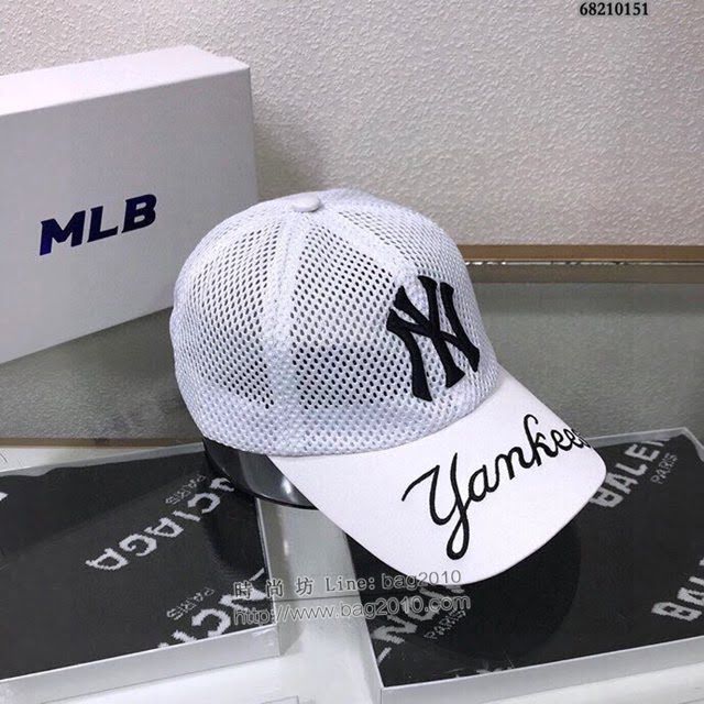 NY男女同款帽子 MLB鏤空棒球帽鴨舌帽  mm1028